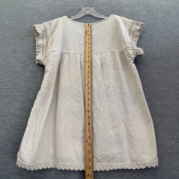 Guenda Mexican Hand Embroidered Huipil Top Size L Folk Art Colorful Crochet Boho - Picture 11 of 12